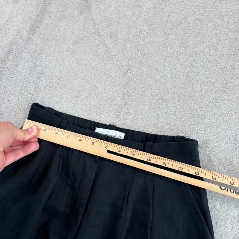 Abercrombie & Fitch Pleated Trouser Wide Leg High Rise Pants in Black Women XS - Picture 4 of 9